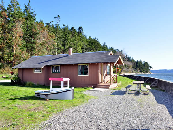 Waterfront cabins at Cama Beach State Park are the perfect place for your family vacation.